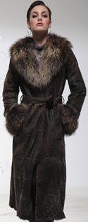 Style S30 lambskin shearling w/ raccoon trim