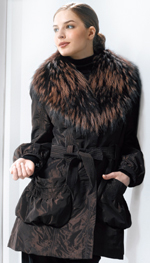 Style WT02 microfabric jacket w/ raccoon